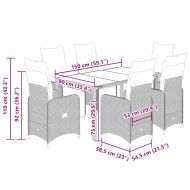 Градински бистро комплект с възглавници 5 части черен полиратан