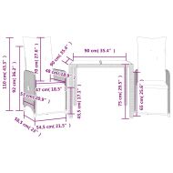 Градински бистро комплект с възглавници 3 части черен полиратан