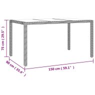 Градински бистро комплект с възглавници 7 части кафяв полиратан