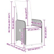 Градински бистро комплект с възглавници 5 части черен полиратан