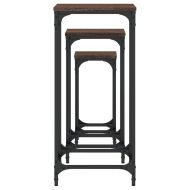 Стифиращи странични маси, 3 бр, кафяв дъб, инженерно дърво