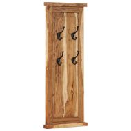 Закачалки за дрехи, 2 бр, акациево дърво масив, 38x100 см