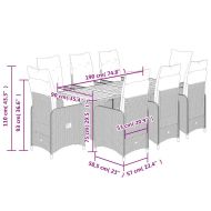 Градински бистро комплект с възглавници 9 части черен полиратан