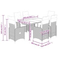 Градински бистро комплект с възглавници 5 части сив полиратан