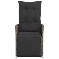 Накланящи градински столове с възглавници 2 бр, полиратан, сиви