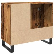 Шкаф за мивка за баня, старо дърво, 65x33x60см, инженерно дърво