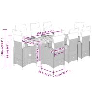 Градински бистро комплект с възглавници 9 части черен полиратан