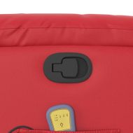 Изправящ масажен реклайнер стол, червен, изкуствена кожа