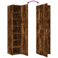 Висок шкаф, опушен дъб, 40x42,5x185 см, инженерно дърво