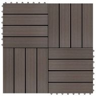 22 бр декинг плочки, 30x30 см, 2 кв.м., WPC, тъмнокафяви