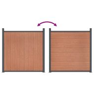 Ограден панел, кафяв, 1564x186 см, WPC