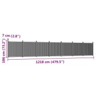 Ограден панел, кафяв, 1218x186 см, WPC