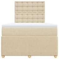 Боксспринг легло с матрак, кремаво, 120x200 см, плат