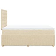 Боксспринг легло с матрак, кремаво, 120x200 см, плат