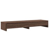 Стойка за монитор с чекмеджета, кафяв дъб, 100x27x15 см