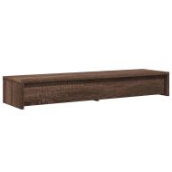 Стойка за монитор с чекмеджета, кафяв дъб, 100x27x15 см