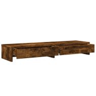 Стойка за монитор с чекмеджета, опушен дъб, 100x27x15 см