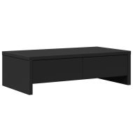 Стойка за монитор с чекмедже черна 50x27x15 см инженерно дърво