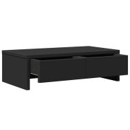 Стойка за монитор с чекмедже черна 50x27x15 см инженерно дърво