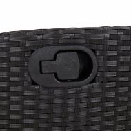 Градински трапезен комплект 7 части възглавници черен полиратан