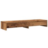 Стойка за монитор с чекмеджета, старо дърво, 105x23x15,5 см