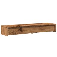 Стойка за монитор с чекмеджета, старо дърво, 105x23x15,5 см