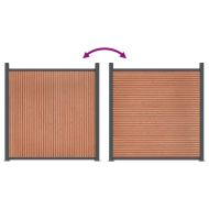 Ограден панел, кафяв, 699x186 см, WPC