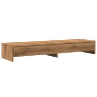 Стойка за монитор с чекмеджета, дъб артизан, 100x27x15 см