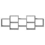 Стенен рафт, сив сонома, 129x18x42 см, инженерно дърво