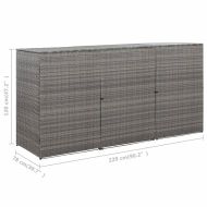 Троен навес за кофа за смет антрацит 229x78x120 см полиратан
