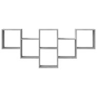 Стенен рафт, бетонно сив, 159x18x66 см, инженерно дърво