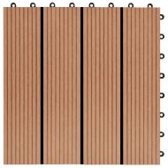 22 бр декинг плочки, 30x30 см, 2 кв.м., WPC, тиков цвят
