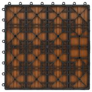 22 бр декинг плочки, 30x30 см, 2 кв.м., WPC, тиков цвят
