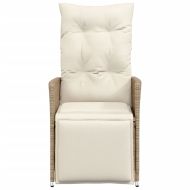 Накланящи градински стола с възглавници полиратан бежови