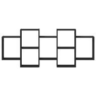 Стенен рафт, черен, 159x18x65 см, инженерно дърво