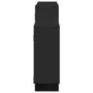 Стенен рафт, черен, 159x18x65 см, инженерно дърво