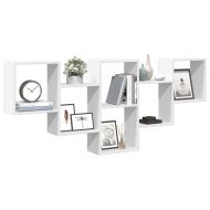 Стенен рафт, бял, 159x18x66 см, инженерно дърво