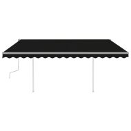 Ръчно прибиращ се сенник с LED, 4x3,5 м, антрацит