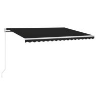 Ръчно прибиращ се сенник с LED, 400x350 см, антрацит