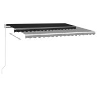 Ръчно прибиращ се сенник с LED, 400x350 см, антрацит