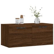 Стенен шкаф, кафяв дъб, 80x36,5x35 см, инженерно дърво