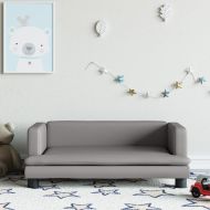 Детски диван, сив, 80x45x30 см, изкуствена кожа