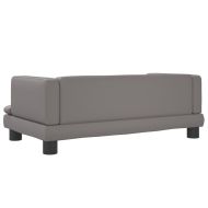 Детски диван, сив, 80x45x30 см, изкуствена кожа