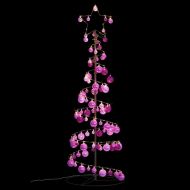 Коледна елха светещ конус с топки 100 LED топло бяло 150 см