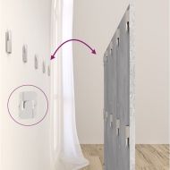 Горна табла за легло с шкафчета бетонно сиво инженерно дърво