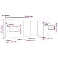 Горна табла за легло с шкафчета бетонно сиво инженерно дърво