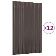 Покривни панели 12 бр прахово боядисана стомана кафяви 60x36см