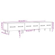 ТВ шкаф, бял, 150x36x30 см, инженерно дърво
