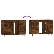 Шкаф за баня, опушен дъб, 80x33x60 см, инженерно дърво