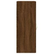 Стенен шкаф, кафяв дъб, 34,5x34x90 см, инженерно дърво